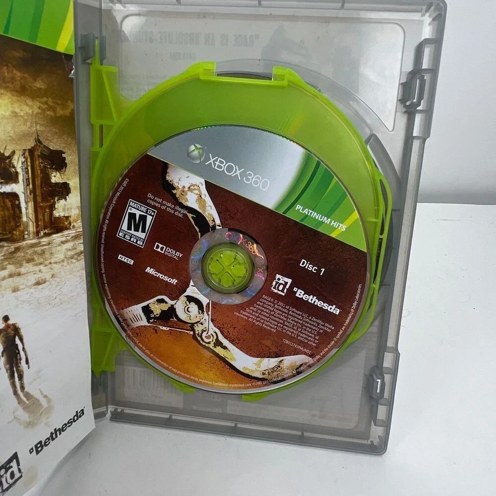 Rage Platinum Hits (Microsoft Xbox 360, 2011) Complete W/ Manual